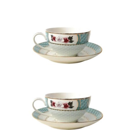 2 Tasses à Thé Oiseau Rougissant