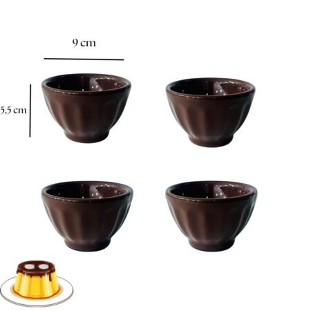 4 Bols flan Marron
