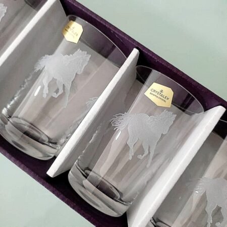 6 Verres à thé Bohemia Cheval