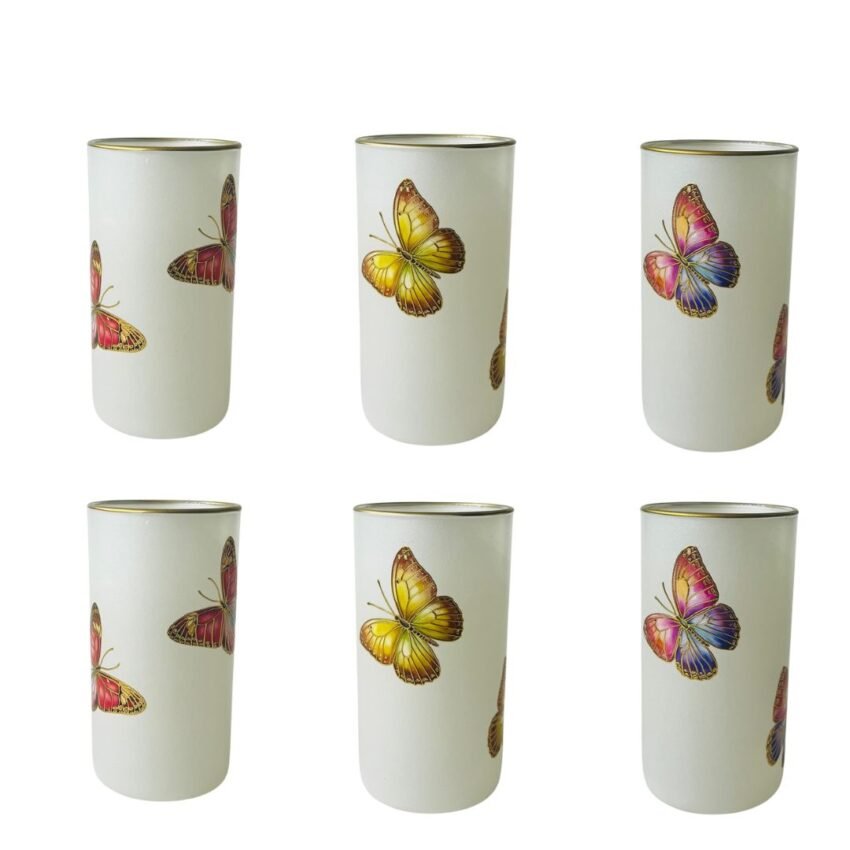 6 Verres à Thé Papillon