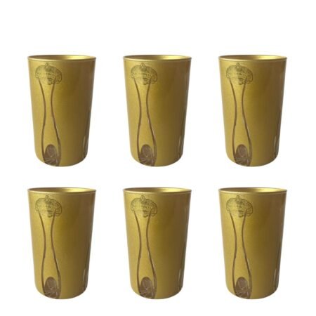 6 verres à Thé Gravés Or