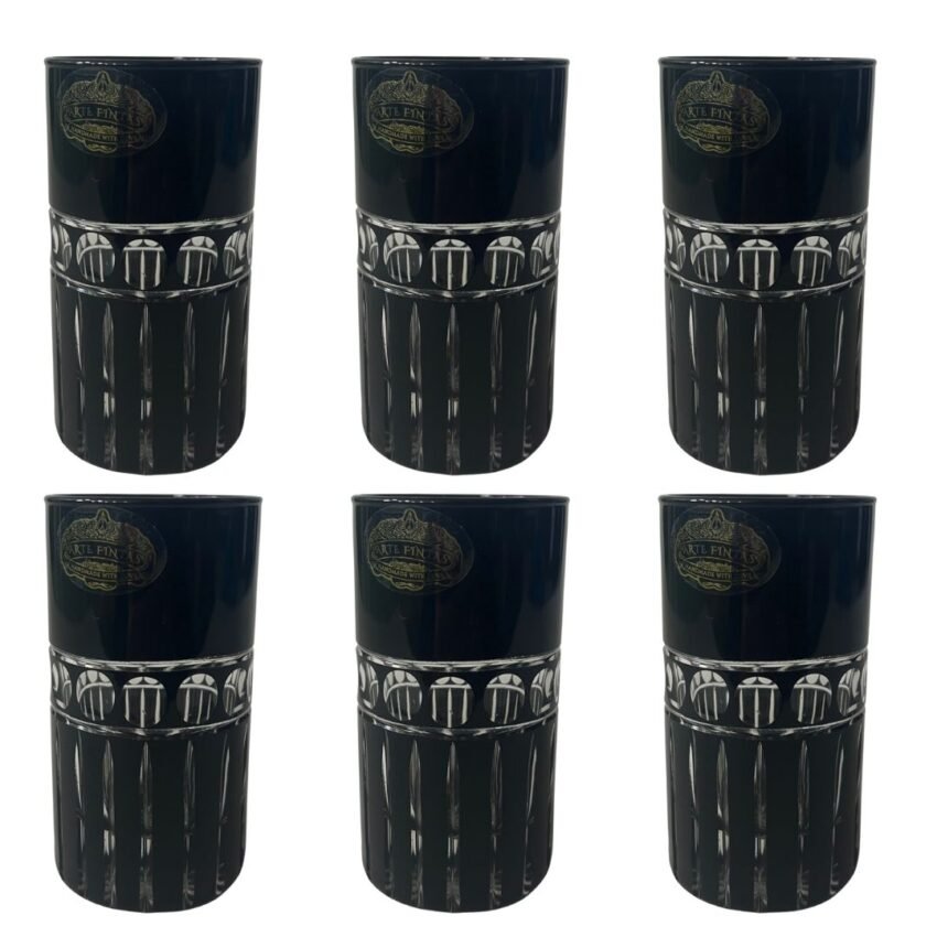 6 Verres à Thé Gravés Points Nr