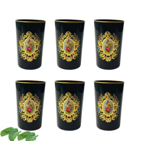 6 Verres à Thé Versace Noir