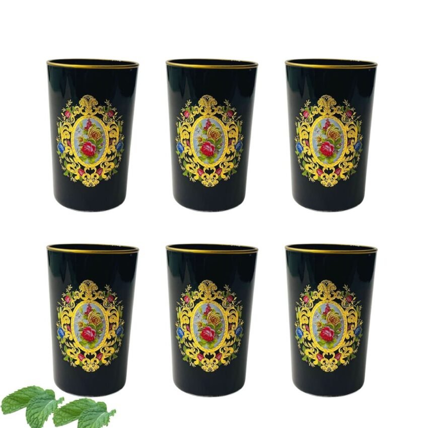 6 Verres à Thé Versace Noir