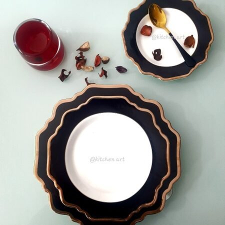 Service de Table 18 pcs Courbé Noir